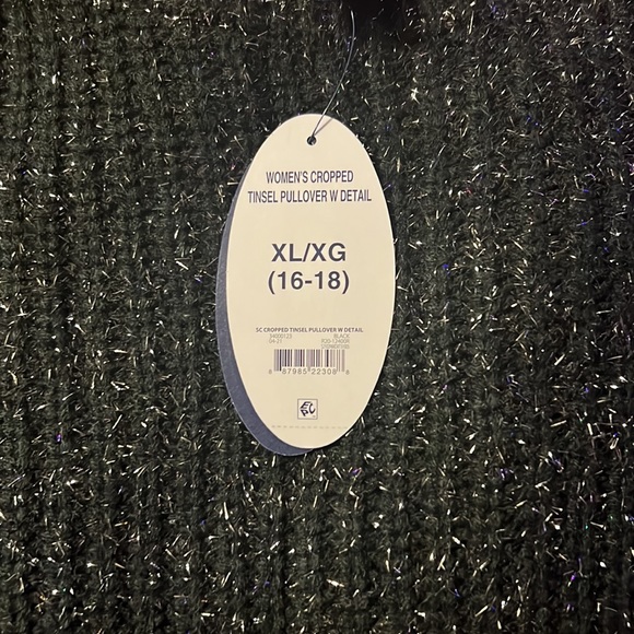 Scoop Women's Soft Tinsel Sweater with Shoulder Detail - Picture 5 of 5